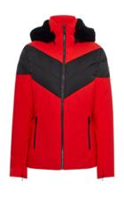 Fusalp Faux Fur-trimmed Striped Shell Ski Jacket Size: 34