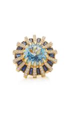 Carol Kauffmann 18k Gold, Topaz, Sapphire And Diamond Ring