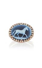Sylva & Cie Agate Horse Cameo Ring