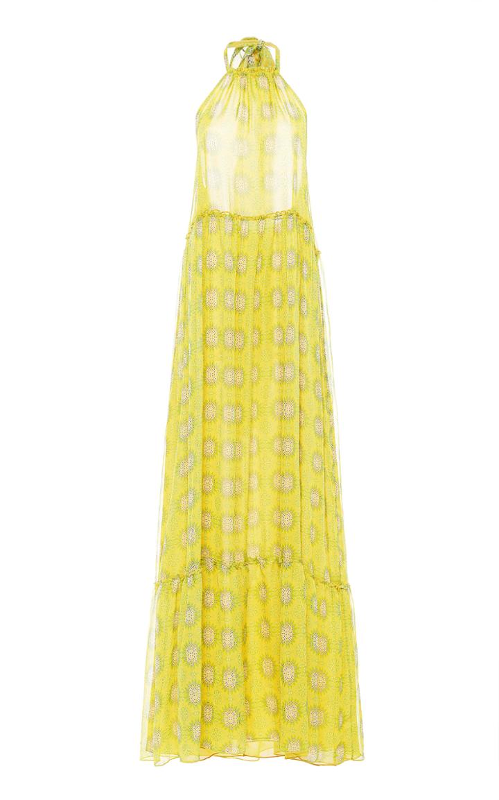Eywasouls Malibu Ayla Printed Chiffon Halter Dress