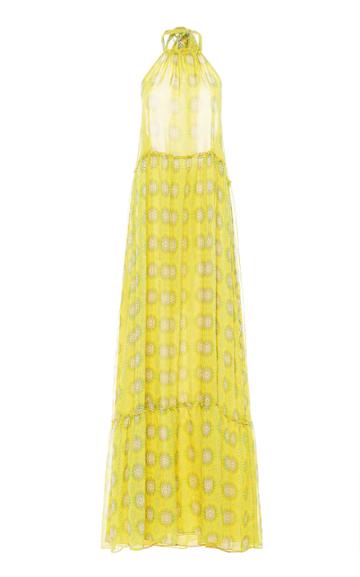 Eywasouls Malibu Ayla Printed Chiffon Halter Dress
