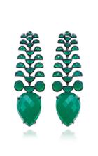 Nak Armstrong Nakard Fishbone Sterling Silver Onyx Earrings