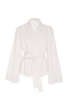 Bouguessa Striped Cotton Belted Jacket