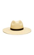 Janessa Leone Gloria Leather-trimmed Panama Hat