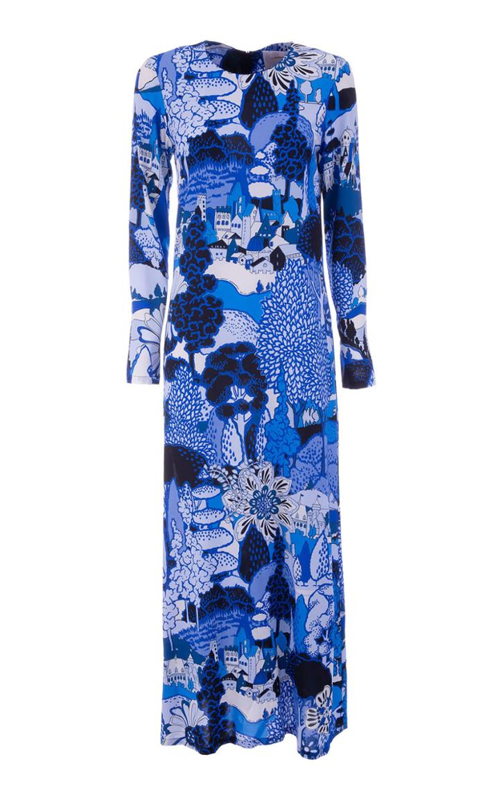 Moda Operandi La Doublej Swing Printed Crepe Maxi Dress