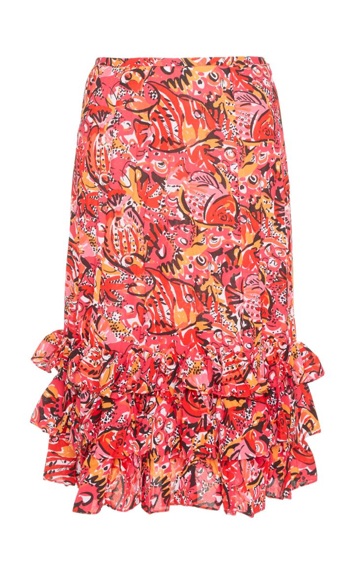 Michael Kors Collection Crushed Ruffle Silk Fish Skirt