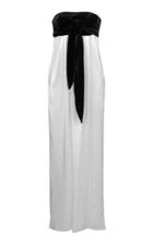 Moda Operandi Deitas Holly Velvet-detailed Silk Strapless Maxi Dress