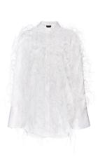 Moda Operandi Michael Lo Sordo Feathered Silk-satin Top Size: 4