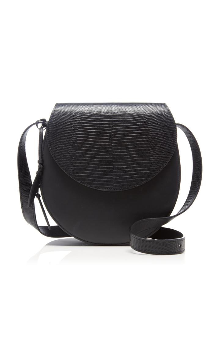 Moda Operandi Hunting Season Large Lizard-effect Leather Saddle Crossbody Bag