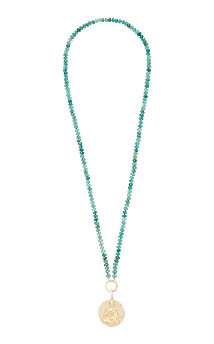 Sheryl Lowe 14k Gold, Diamond And Grandideirite Necklace