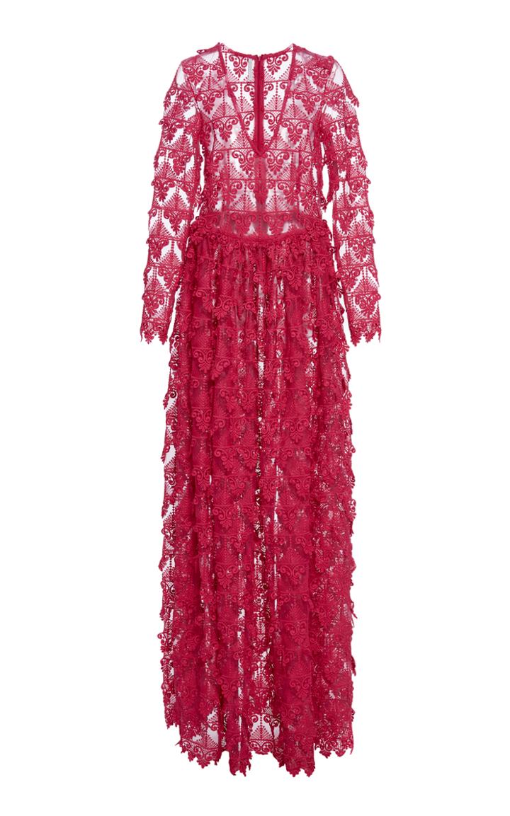 Alcoolique Alma V Neck Long Lace Dress