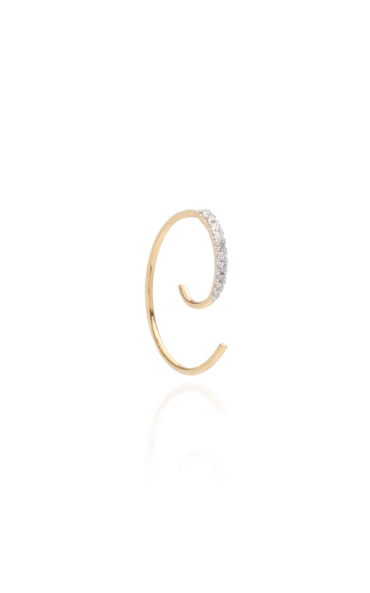 Maria Black Loop 14k Gold And Diamond Earring