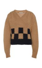 Miu Miu Checked Knit V-neck Sweater