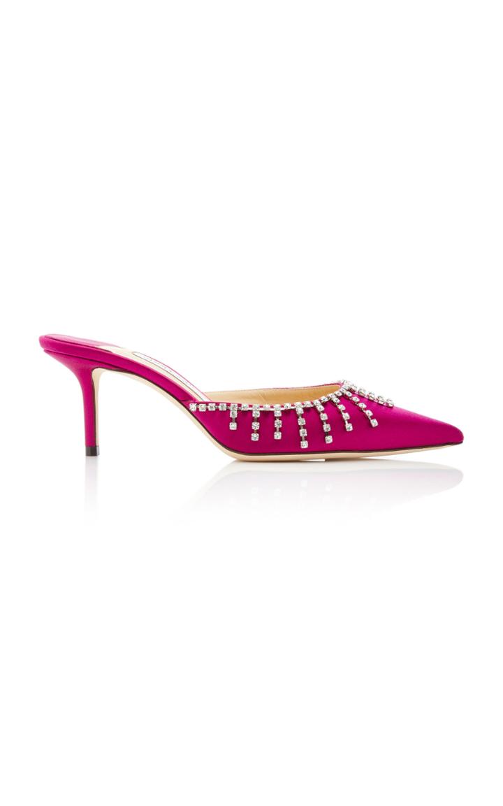 Jimmy Choo Exclusive Tatie Crystal-embellished Satin Mules Size: 35