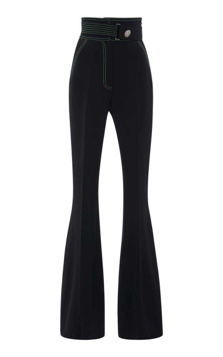 David Koma Contrast Stitch Cady Flared Pants