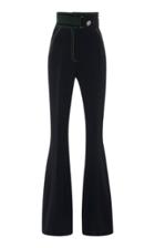 David Koma Contrast Stitch Cady Flared Pants