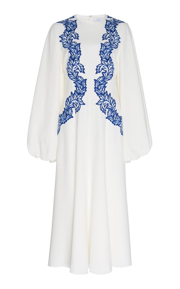 Moda Operandi Andrew Gn Embroidered Crepe Dress Size: 34