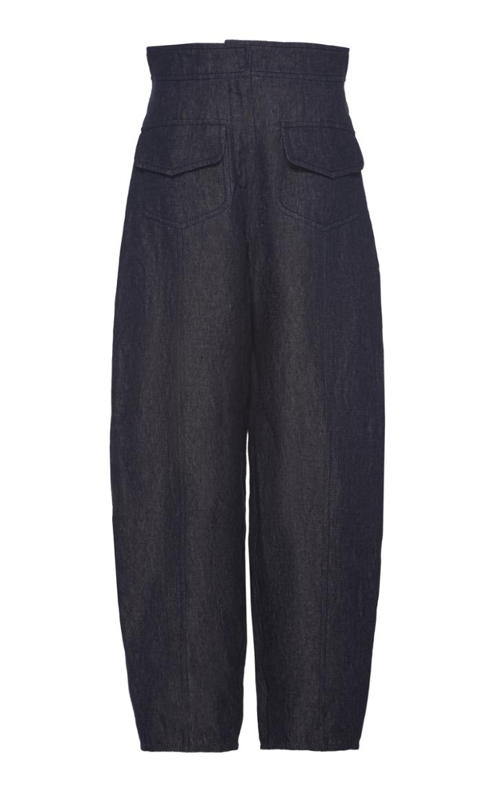 Martin Grant High-rise Linen Straight-leg Pants