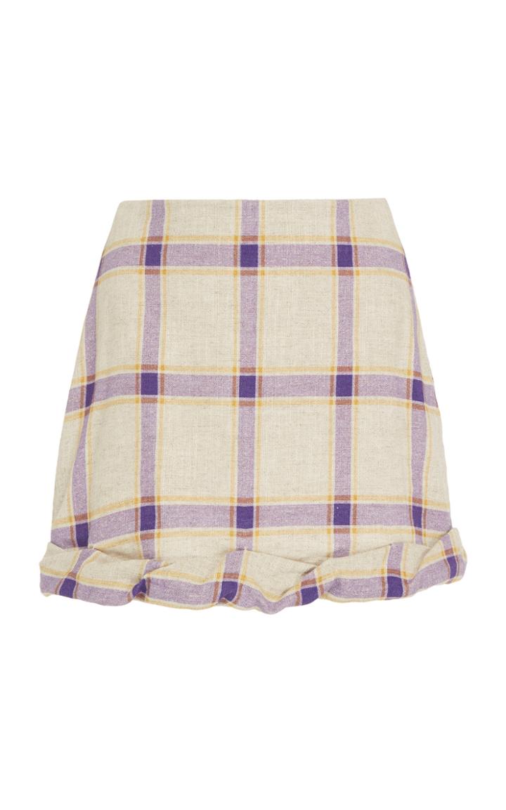 Moda Operandi Rejina Pyo Cecilie Cuffed Plaid Mini Skirt Size: 10