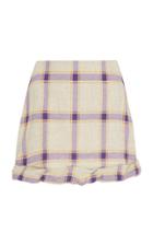 Moda Operandi Rejina Pyo Cecilie Cuffed Plaid Mini Skirt Size: 10