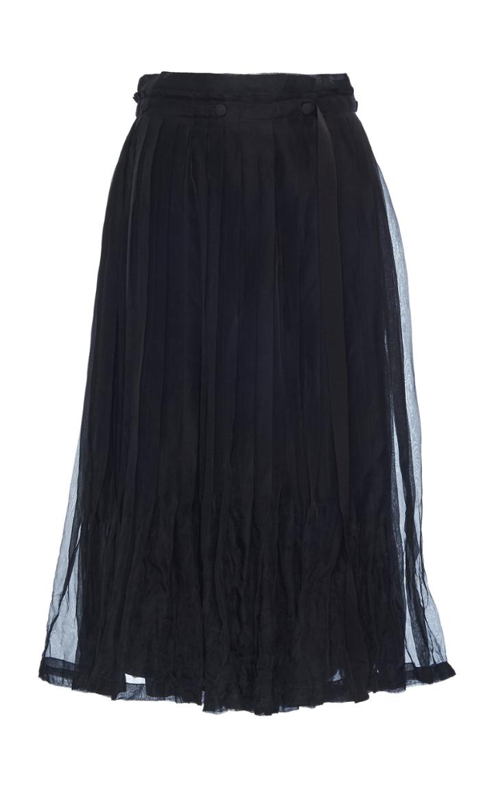 Moda Operandi N21 Pleated High-rise Silk Skirt Size: 38