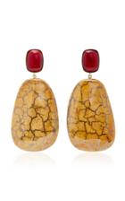 Isabel Marant Square Gold-tone Ceramic Earrings