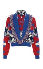 Alanui Icon Fringe-trimmed Patterned Jacquard Cropped Sweater