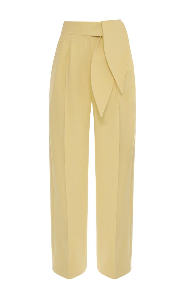 Moda Operandi George Keburia Aurora Belted Pleated Cady Straight-leg Trousers
