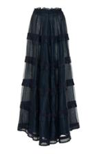 White Story Lumiere Tiered Cotton Maxi Skirt