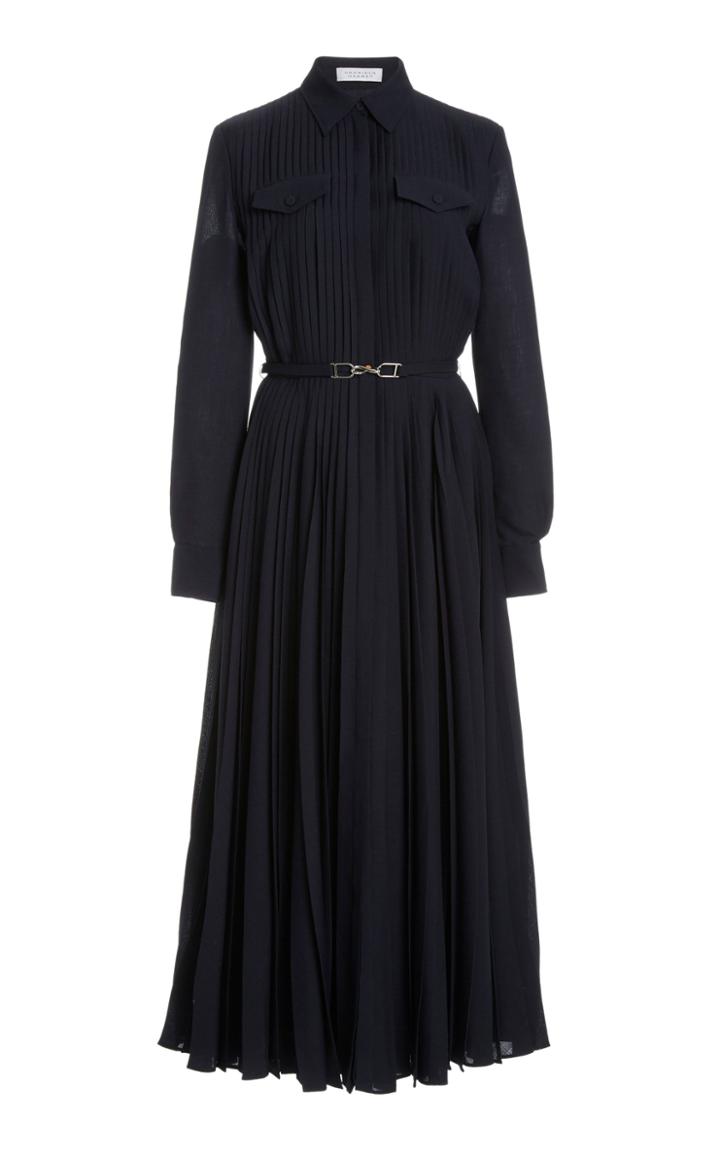 Gabriela Hearst Erella Pleated Wool-cashmere Shirt Dress