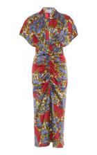 Moda Operandi Luisa Beccaria Floral Print Midi Dress