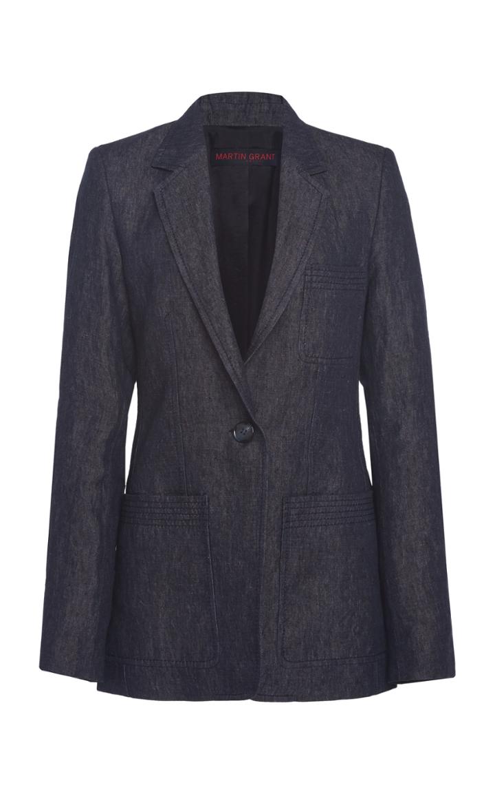 Moda Operandi Martin Grant Linen Blazer Size: 34