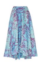 Moda Operandi Staud Mariposa Printed Broadcloth Midi Skirt Size: Xs