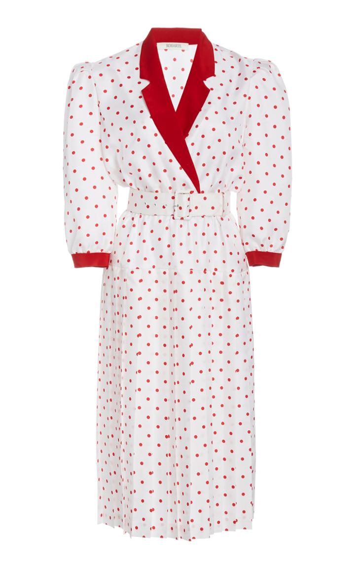 Moda Operandi Rodarte Belted Polka-dot Crepe Midi Dress