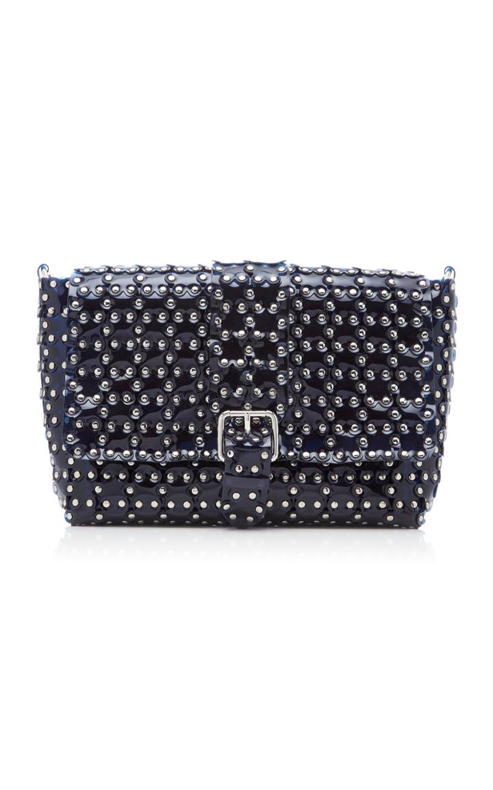 Red Valentino Flower Puzzle Studded Pvc And Calfskin Leather Shoulder Bag