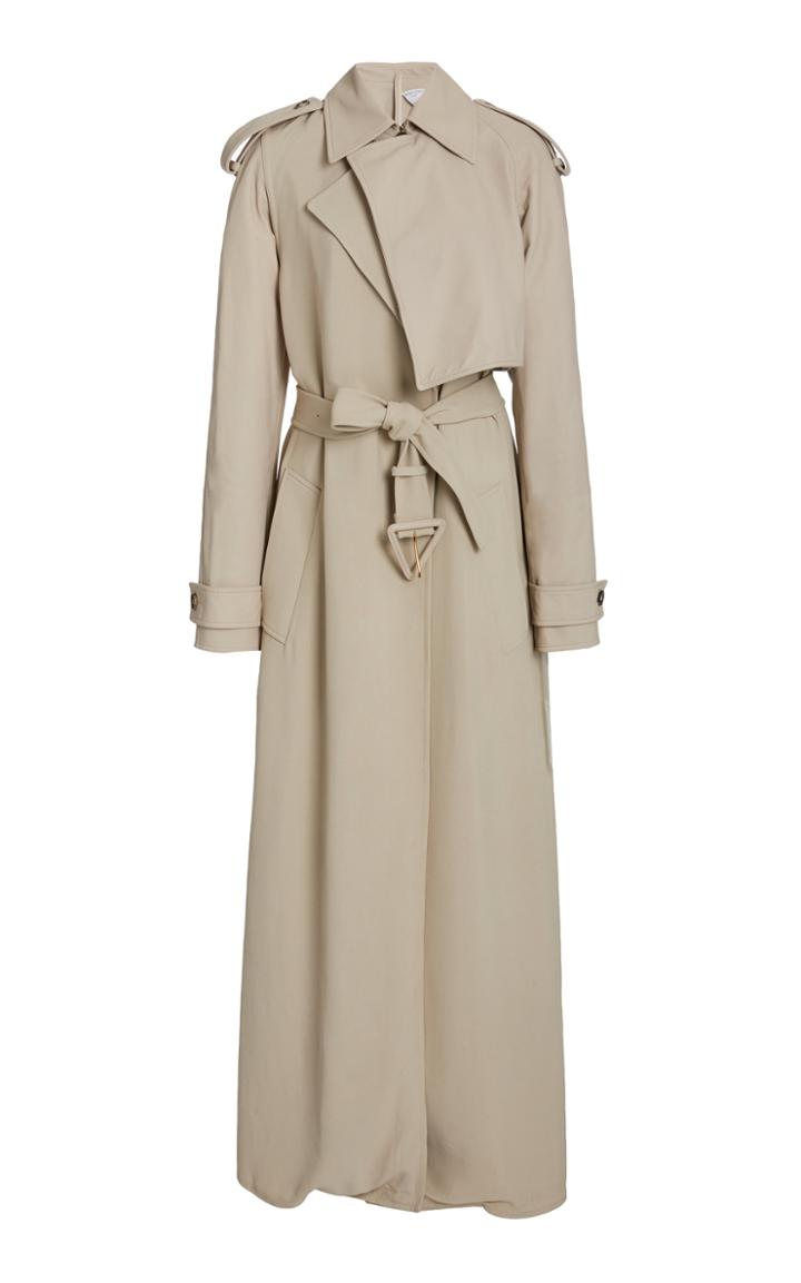 Bottega Veneta Long Belted Twill Trench Coat