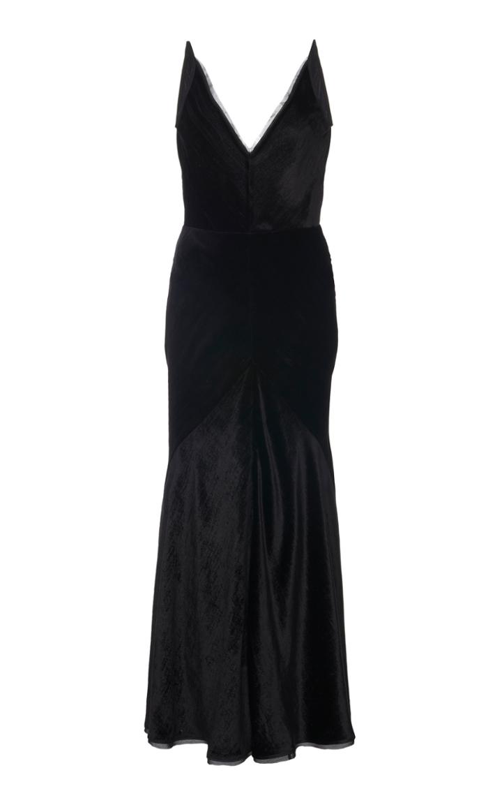 Gabriela Hearst Bridget Paneled Silk-velvet Midi Dress