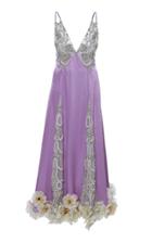 Moda Operandi Sandra Mansour Serpent Embellished Satin Midi Dress Size: 34