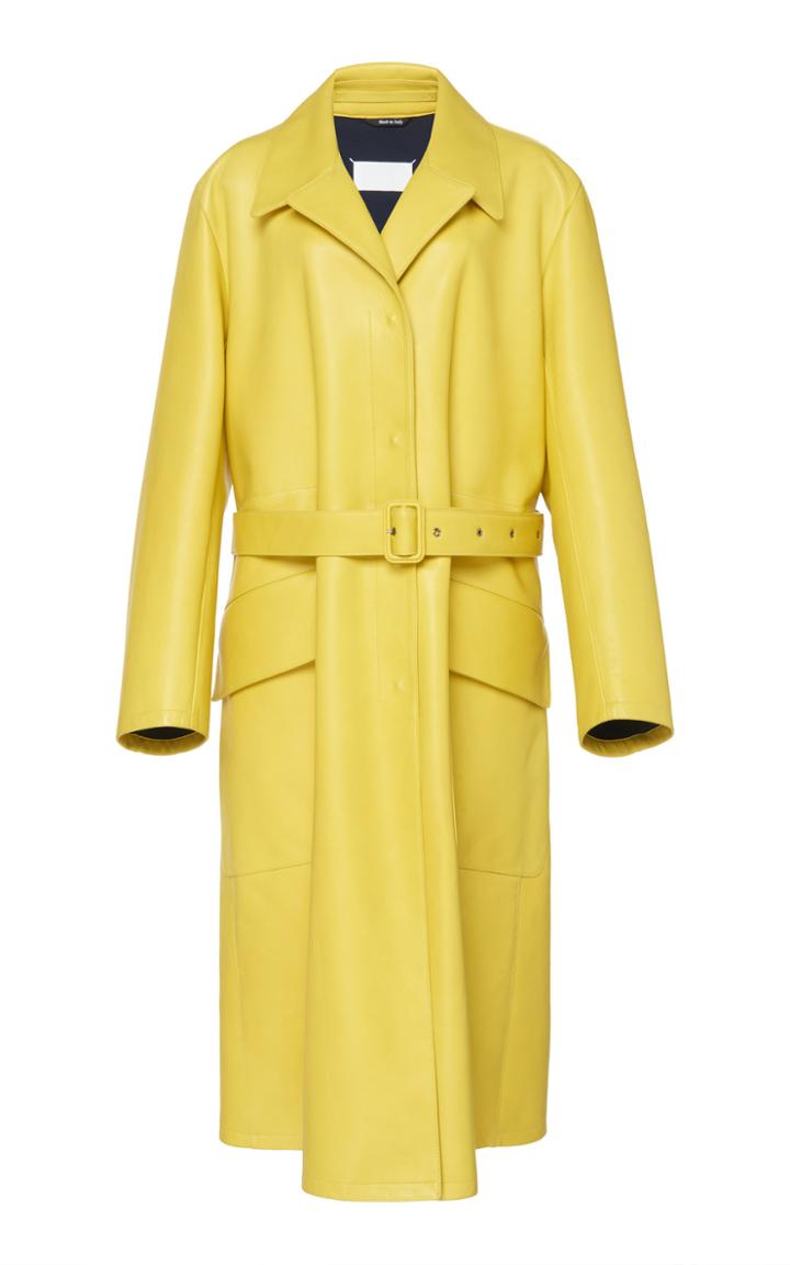 Maison Margiela Bonded Glove Leather Xl Trench Coat