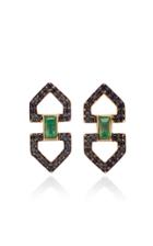 Doryn Wallach Harlow Emerald Baguette Stud Earrings
