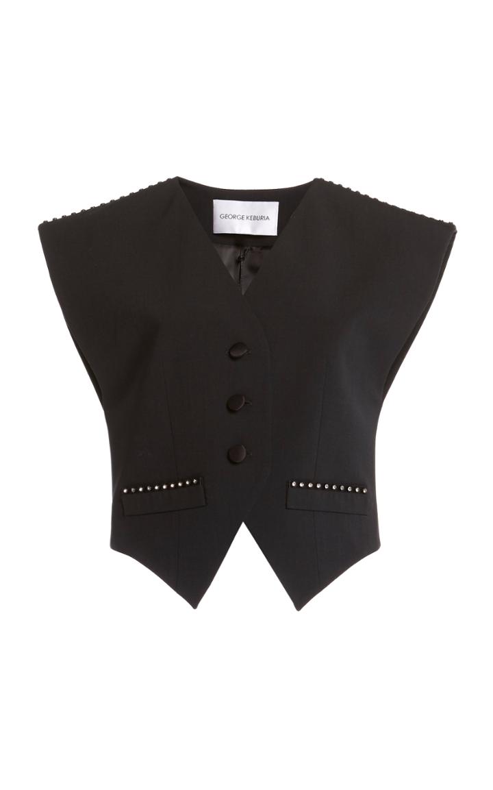 Moda Operandi George Keburia Crystal Pocket Embellished Vest