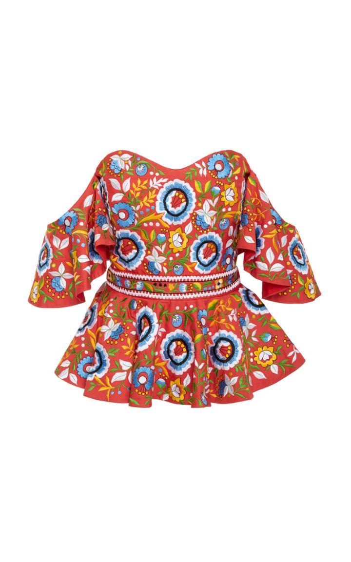 Caroline Constas Irene Embroidered Top