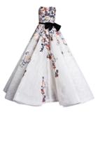 Mark Bumgarner Anne Floral Laminated Lace Gown