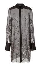 Mi Jong Lee Mandarin Collared Silk-blend Long Shirt