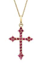 Moda Operandi Dru. 14k Yellow Gold Gothic Cross Necklace