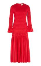 Khaite Mariella Ruffle-sleeve Cotton Dress