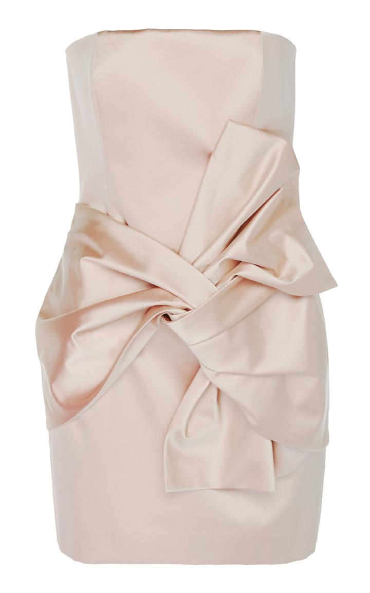Paule Ka Silk Duchess Satin Mini Bow Dress