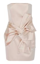Paule Ka Silk Duchess Satin Mini Bow Dress