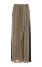 Zeus + Dione Khaki Alcyone Striped Relaxed Pants