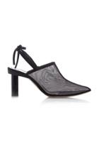 Tibi Jesse Tie-detailed Leather And Mesh Mule